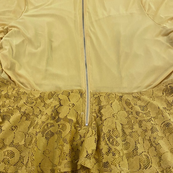 long sleeve sheer sleeve and back lace sweet heart shape ruffle top - Picture 11 of 14